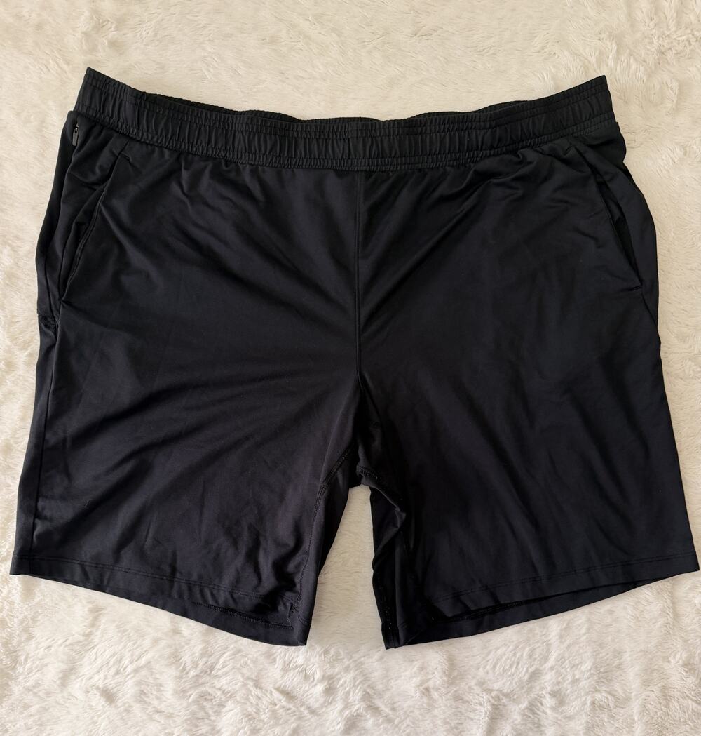 All In Motion Black Athletic Shorts Mens XL Zipper Pockets Running Workout